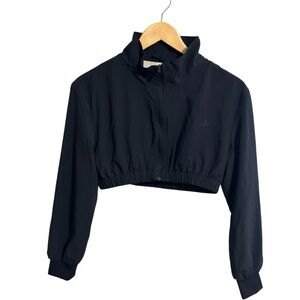 CSB Crop Shop Boutique Cropped Bomber Windbreaker Jacket White
